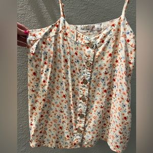 NWOT Pink Rose floral tank top size small